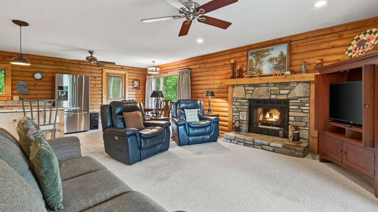 As you enter the home you find the living room