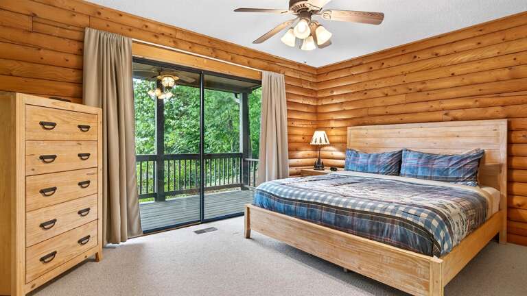 Sliding glass door leads out to the deck