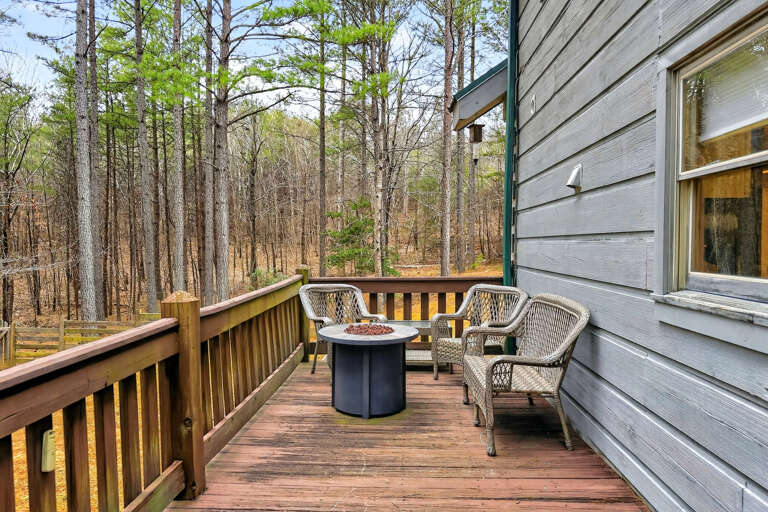 Gather around the has fire pit