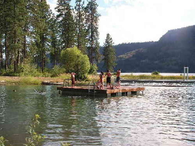 Swimming areas close to the lodge