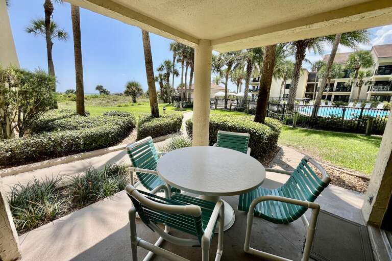 ocean side view/poolside patio