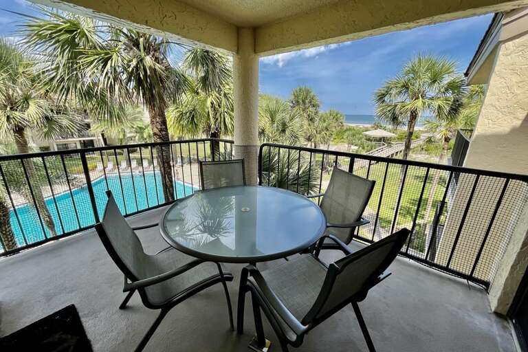 ocean side view/poolside balcony