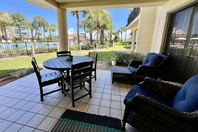 ocean side view/poolside patio