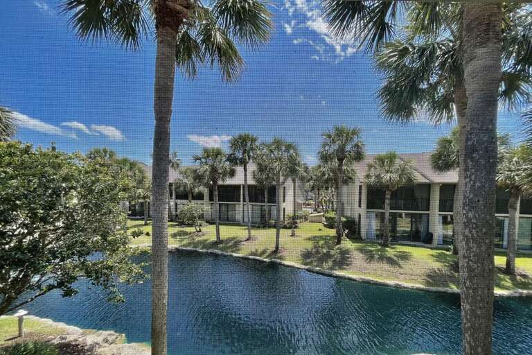 Village Del Prado lagoon view from screened lanai