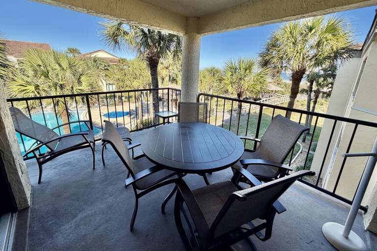 ocean side view/poolside balcony