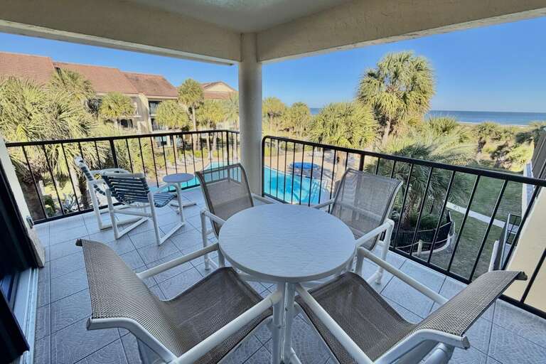 ocean side view/poolside balcony