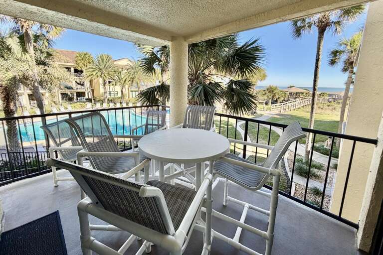 ocean side view/poolside balcony