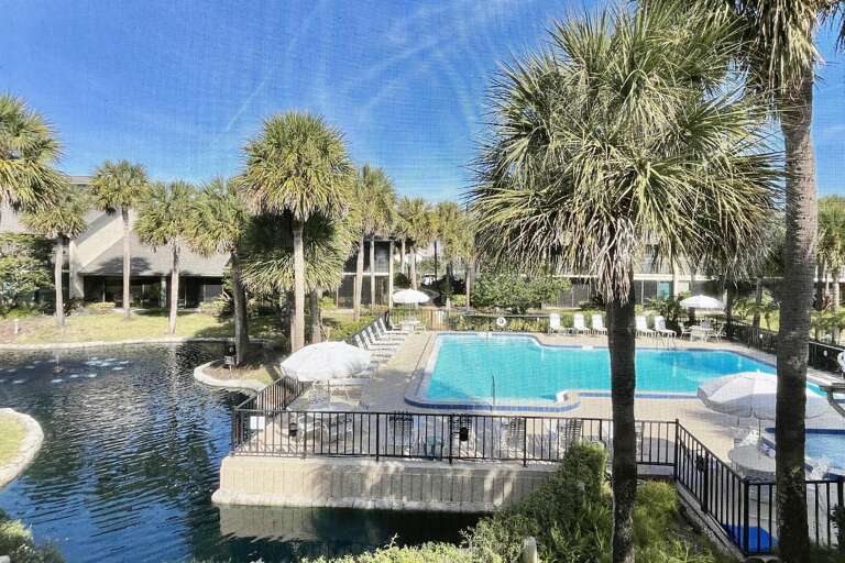 Village Del Prado pool view from lanai