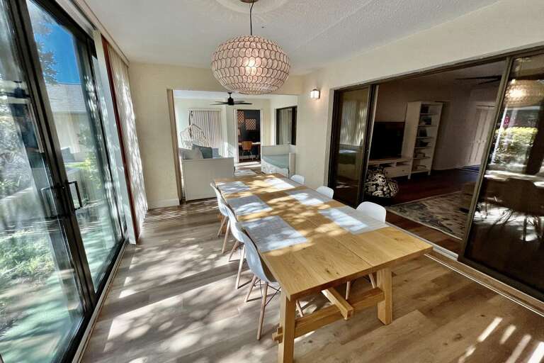 Enclosed lanai dining area