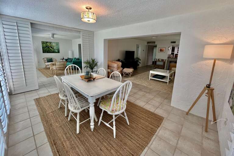 Enclosed lanai dining area