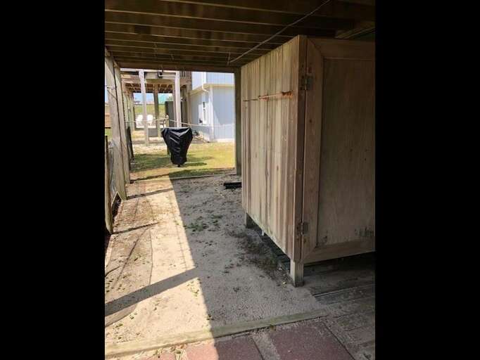 outside shower and grill area outside shower and grill area