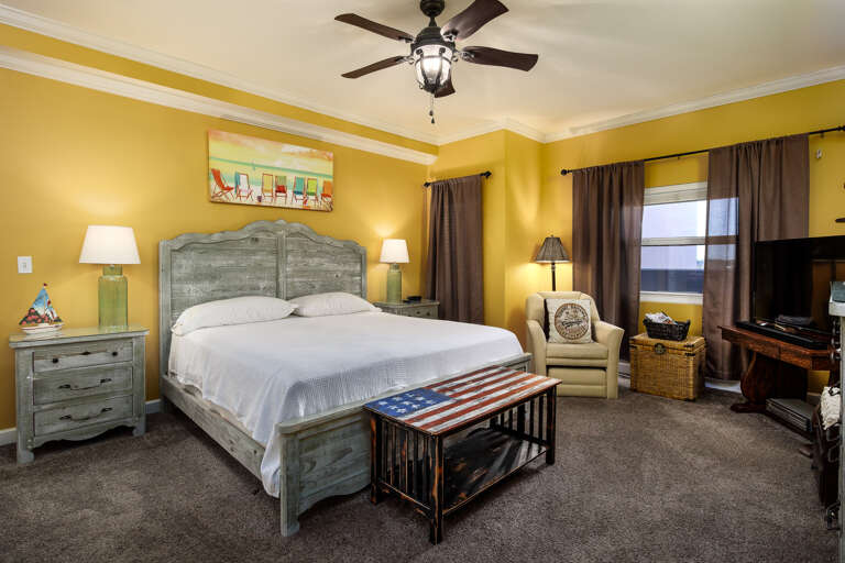 Extra seat for reading at night. Spacious master suite for max comfort. 