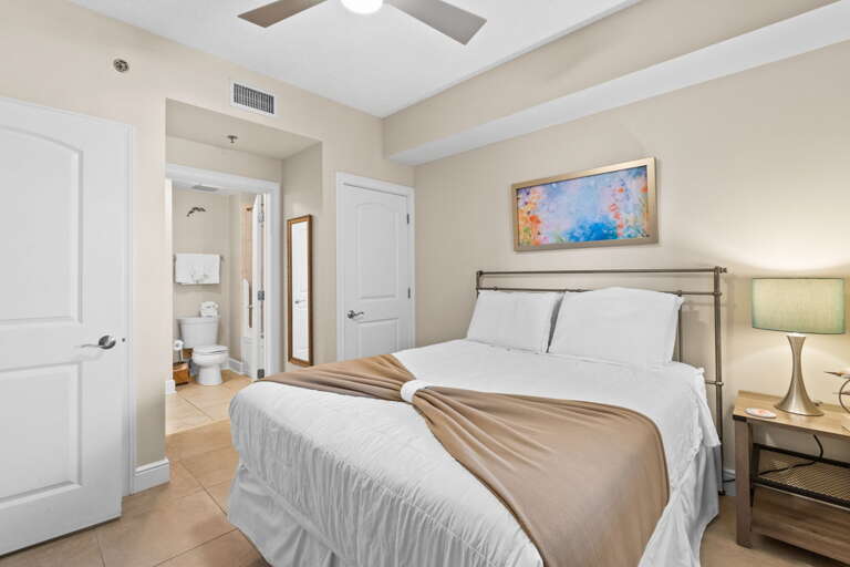 Guest bedroom includes access to a private bathroom, giving you extra privacy and a more comfortable stay.