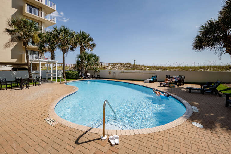 Nice size pool perfect for when the waves are a little big for the little ones!