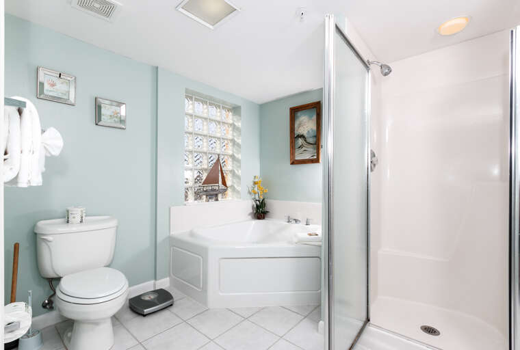 Whirlpool tub and a walk-in shower! The best of both worlds. Whirlpool tub and a walk-in shower! The best of both worlds.