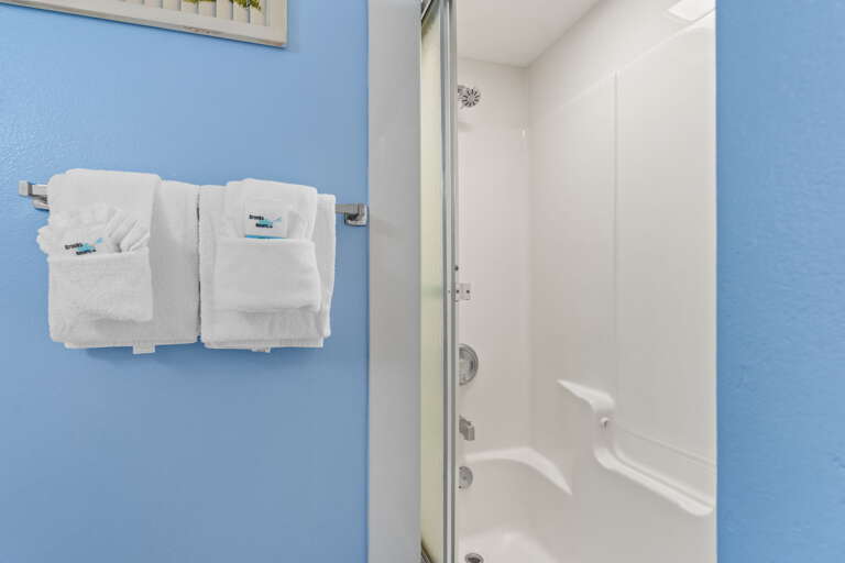 Features a shower/tub combo