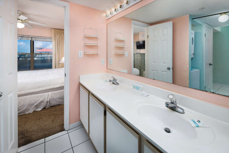 Private entrance to the bathroom from the Master bedroom. 