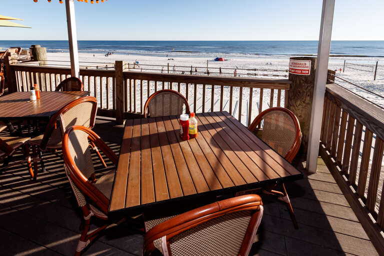 Covered seating with beautiful views!