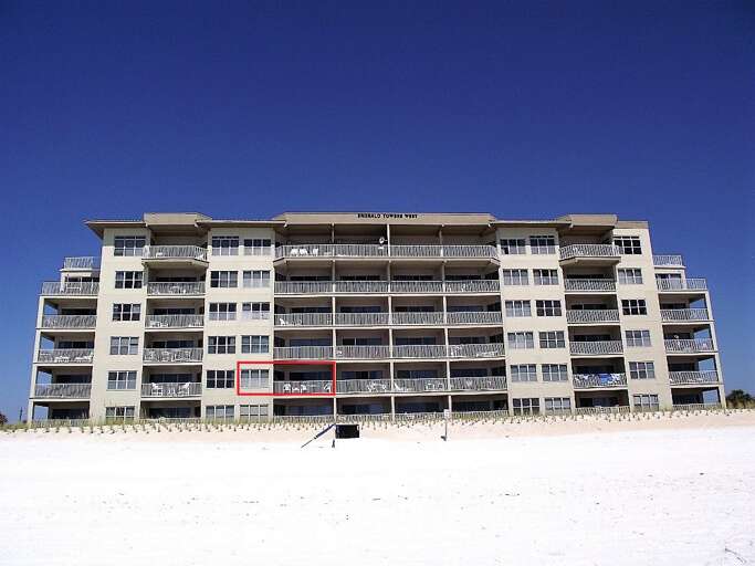 The red box indicates where you balcony and unit is located. 