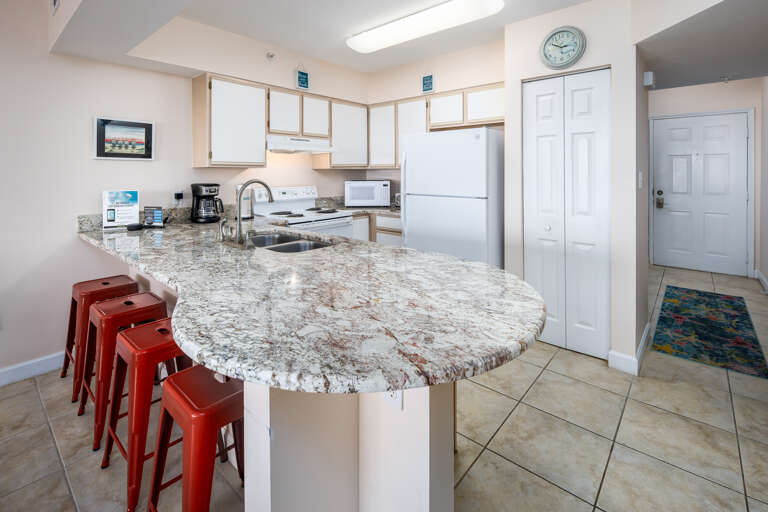 Have a snack at the brightly decorated breakfast bar!  