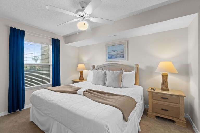 with a king bed.