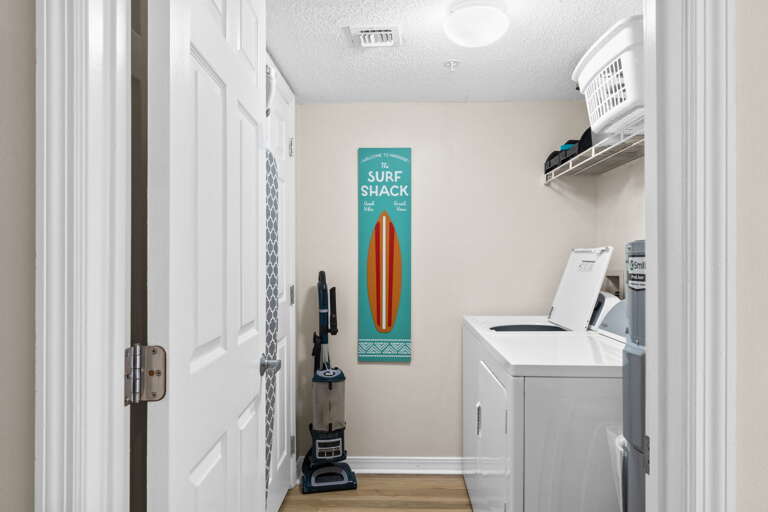 Full sized washer and dryer for all your laundry needs