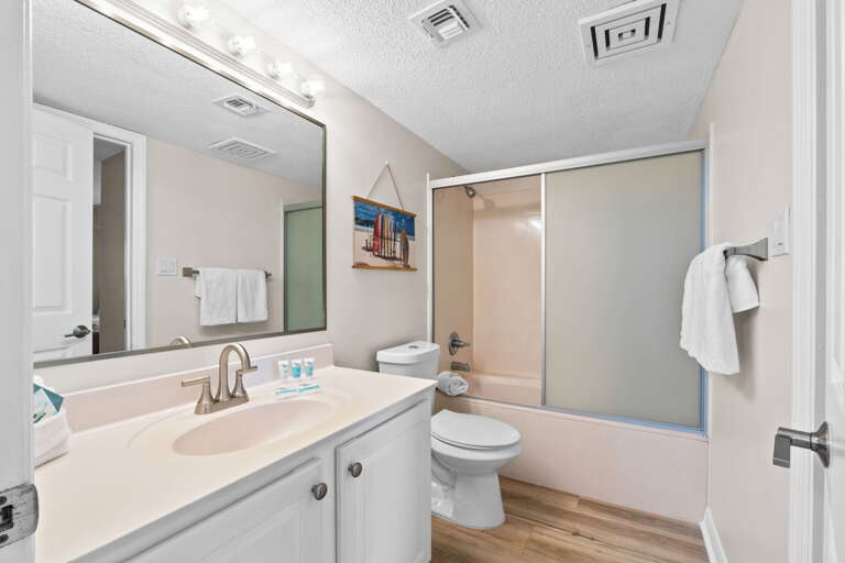 Sliding door shower/tub combo