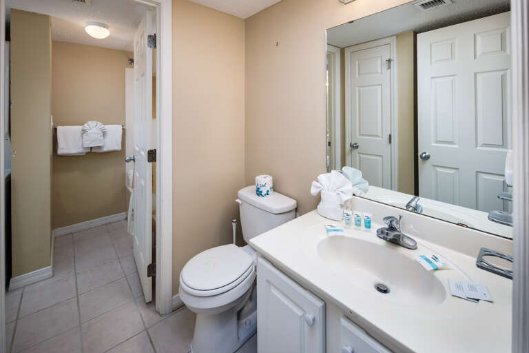 This unit has a one and half bathroom