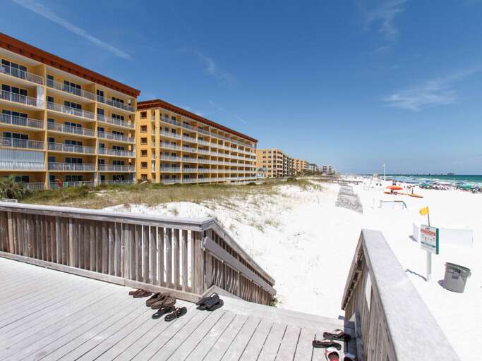 Gulf Dunes is directly on the beach!