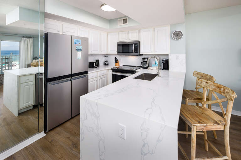 Additional seating available at the kitchen island