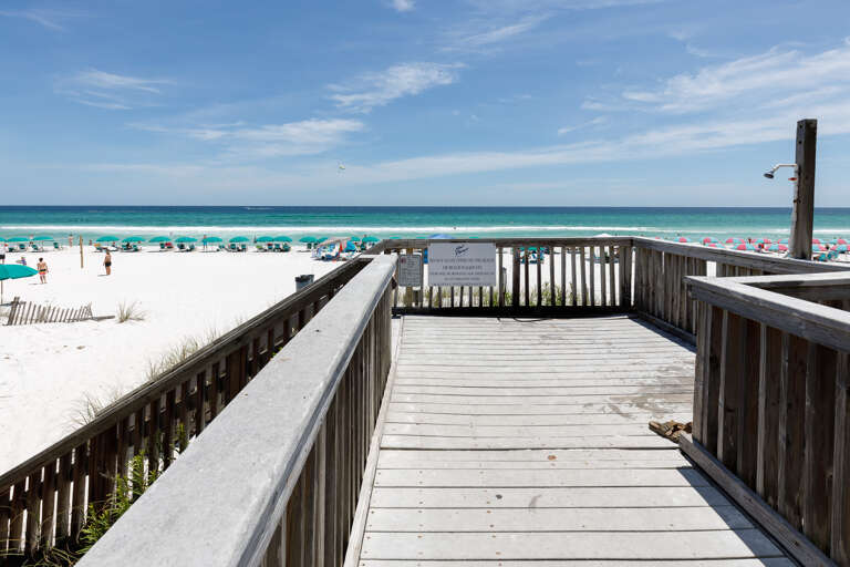 The board walk takes you right to the beach.  