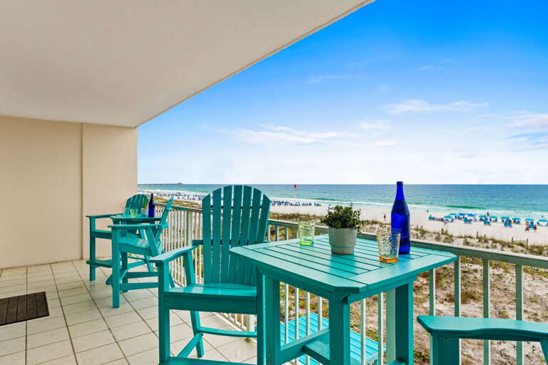 Spacious with plenty seating for everyone. No obstructions, no roads to cross - you are right on the beach!