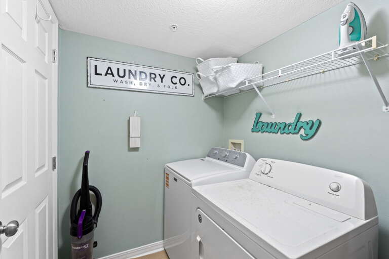 This full sized washer & dryer makes doing laundry a breeze!  