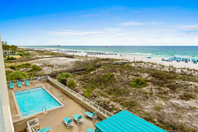 Have a dip in the refreshing pool or relax in the lounge chairs. 