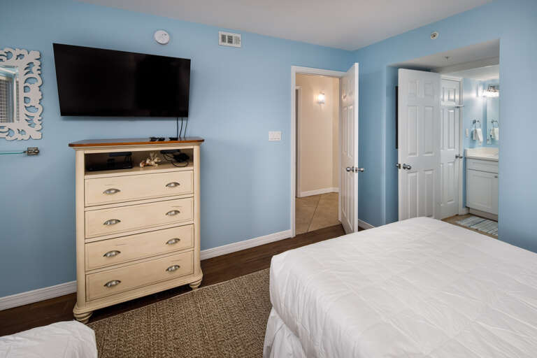 The second bedroom has an entry to the second bath. The second bedroom has an entry to the second bath.