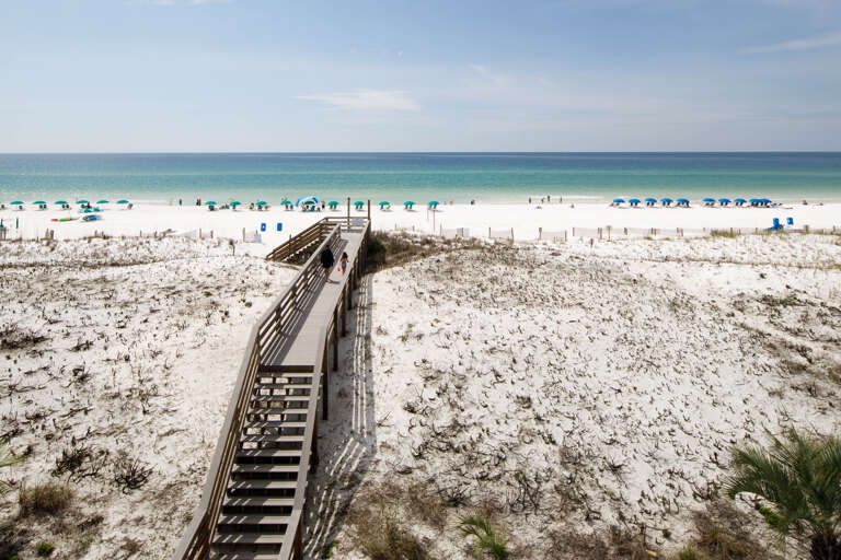 View of the private boardwalk straight to the beach