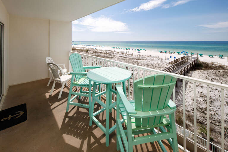 The view from this unit is incredible, take advantage of the comfortable patio furniture and have a cup of coffee or even a cocktail.