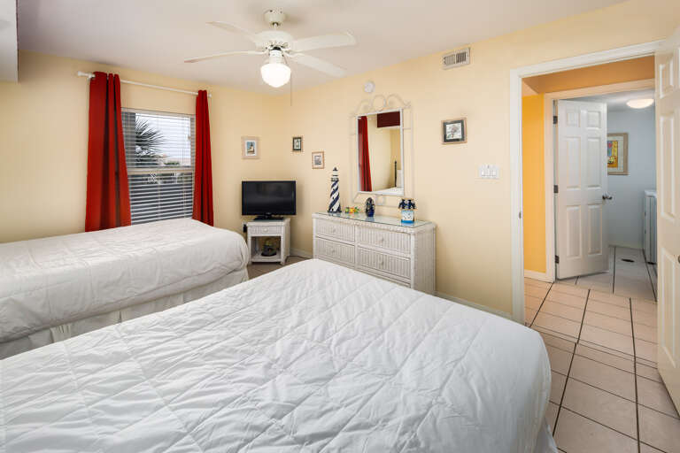 With access to the guest bathroom