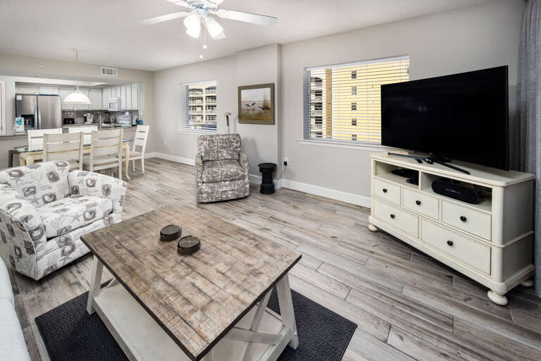 Spacious living room for family movie nights! 