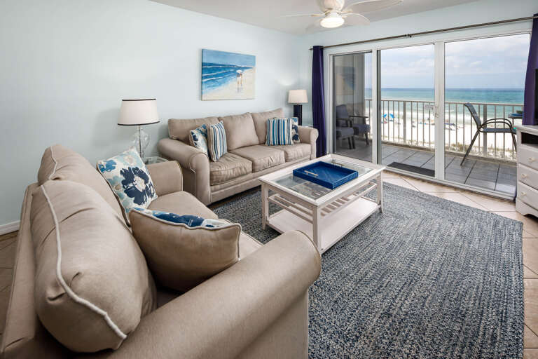 Large spacious living area with plenty of seating.