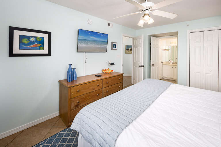 Access to the guest bath is available from the guest bedroom and the hallway.