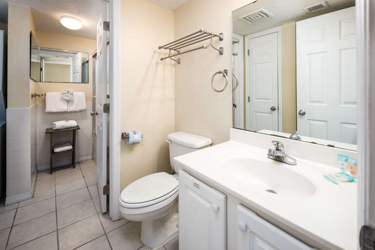 This bonus 1/2 bath gives you just the right amount of extra vanity space!