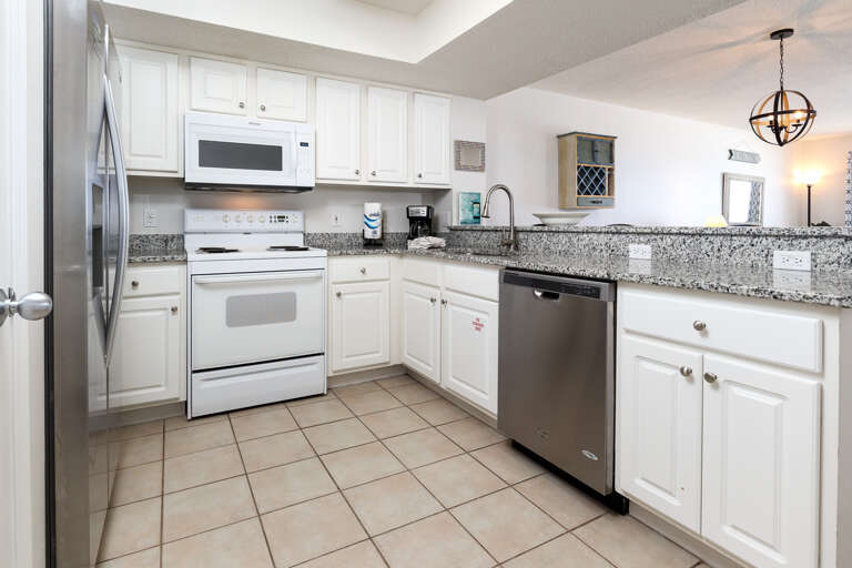 GRANITE countertops await the chef of the group in unit 416!