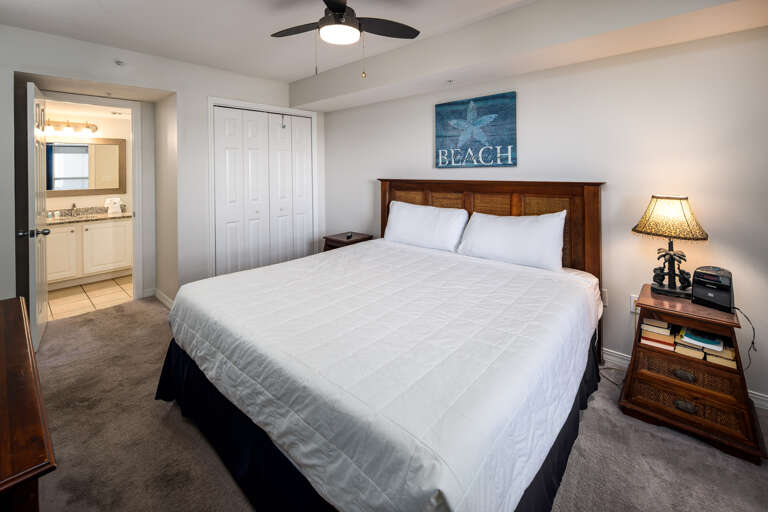 Featuring a king size bed