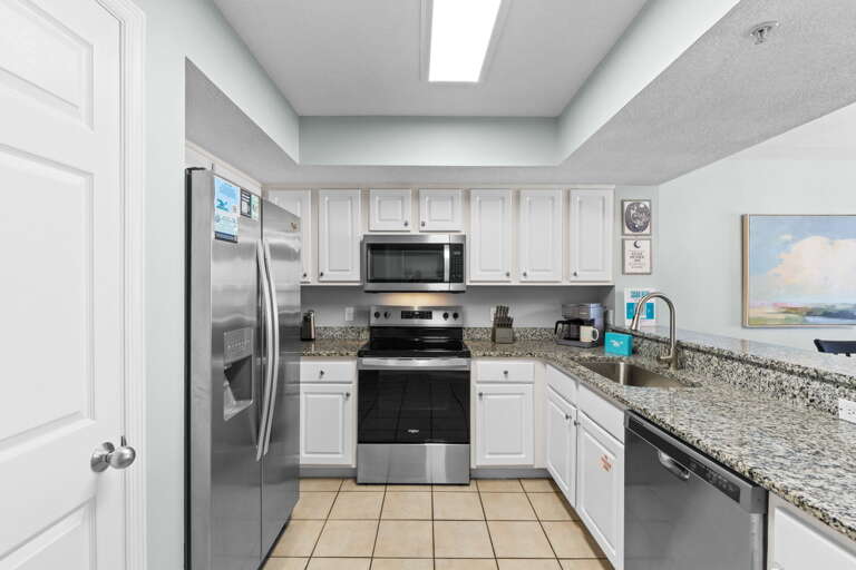 GRANITE countertops await the chef of the group in unit 416!
