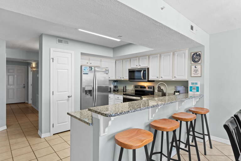 Additional seating at the breakfast bar.
