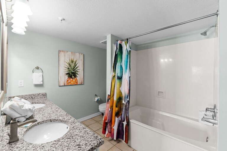 Shower/tub combo.