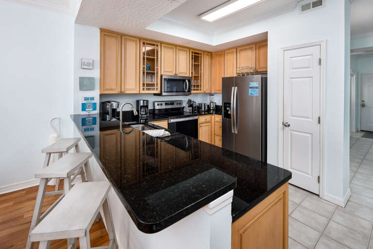 Additional seating at the breakfast bar.