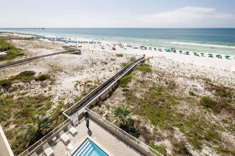 A of the private beach access from the balcony.  A of the private beach access from the balcony.