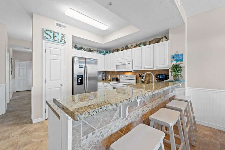 Additional seating at the breakfast bar.